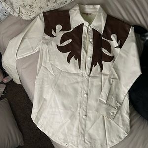 western leather blazer